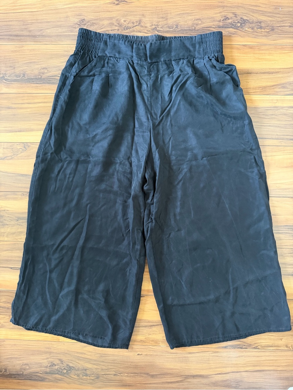 Seed Heritage Black Silk-Like Wide leg Pants